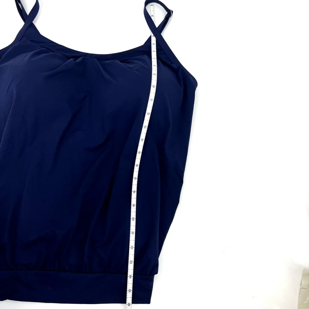 Lands' End Womens Tankini Swim Top Only Size 16 Navy Blue